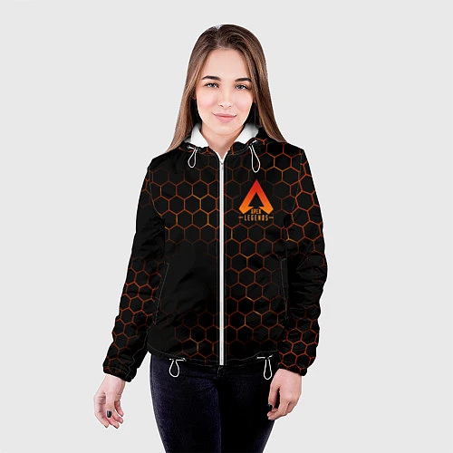 Женская куртка Apex Legends: Orange Carbon / 3D-Белый – фото 4