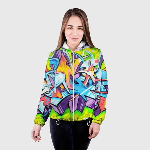 Женская куртка Неоновая кислота / 3D-Белый – фото 4