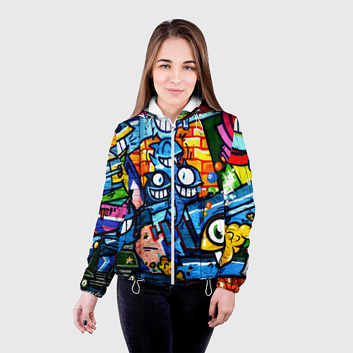 Женская куртка Graffiti Exclusive / 3D-Белый – фото 4