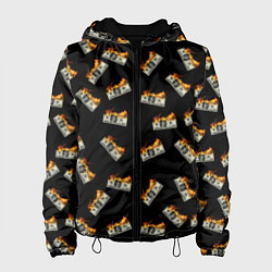 Куртка с капюшоном женская Горящие баксы, цвет: 3D-черный