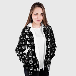 Куртка с капюшоном женская Twitch: Black Pattern, цвет: 3D-белый — фото 2