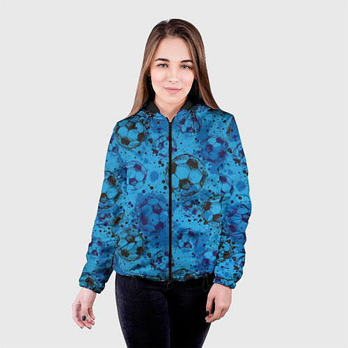 Женская куртка Футбольные мячи / 3D-Черный – фото 4