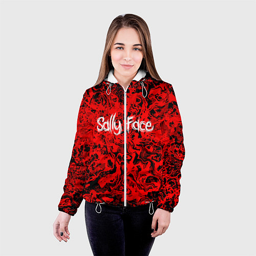 Женская куртка Sally Face: Red Bloody / 3D-Белый – фото 4