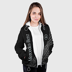 Куртка с капюшоном женская Mercedes AMG: Street Style, цвет: 3D-белый — фото 2