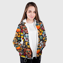 Куртка с капюшоном женская Веселые собаки, цвет: 3D-белый — фото 2