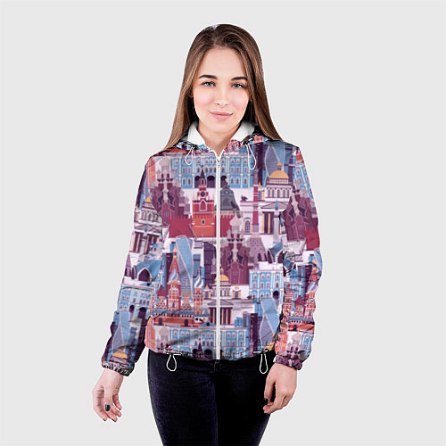 Женская куртка Москва архитектура / 3D-Белый – фото 4