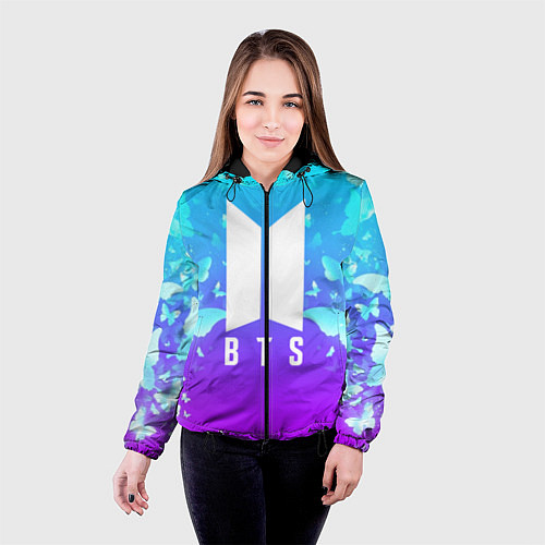 Женская куртка BTS: Violet Butterflies / 3D-Черный – фото 4