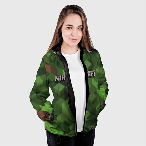 Женская куртка MINECRAFT FOREST / 3D-Черный – фото 3