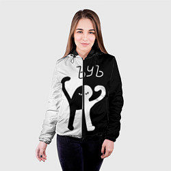 Куртка с капюшоном женская ЪУЪ СЪУКА: ЧБ, цвет: 3D-черный — фото 2