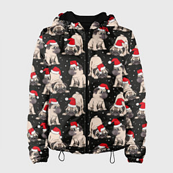 Женская куртка Новогодние мопсы