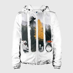 Куртка с капюшоном женская Хранители Леса, цвет: 3D-белый