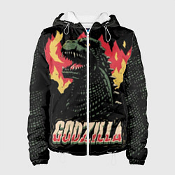 Куртка с капюшоном женская Flame Godzilla, цвет: 3D-белый