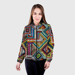 Куртка с капюшоном женская Этнический орнамент вышивка, цвет: 3D-черный — фото 2