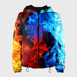 Куртка с капюшоном женская L letter fire, цвет: 3D-черный