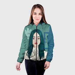 Куртка с капюшоном женская Billie Eilish: Turquoise Hair, цвет: 3D-черный — фото 2