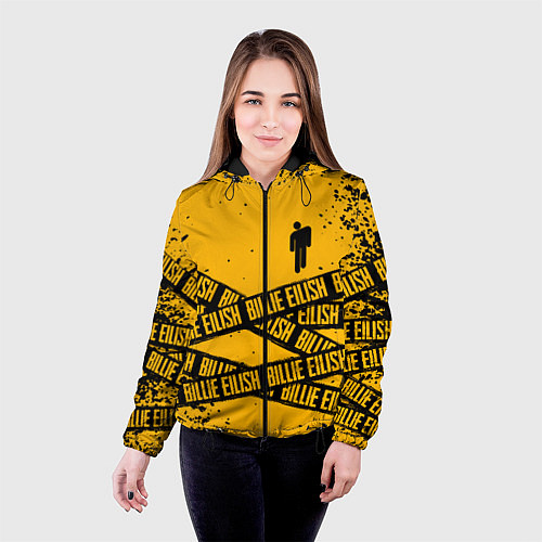 Женская куртка BILLIE EILISH: Yellow Tape / 3D-Черный – фото 4