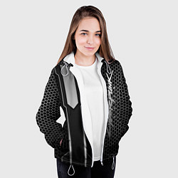 Куртка с капюшоном женская Cyberpunk 2077, цвет: 3D-белый — фото 2