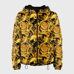 Женская куртка Львы золотые узоры