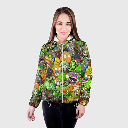 Женская куртка PLANTS VS ZOMBIES / 3D-Белый – фото 4