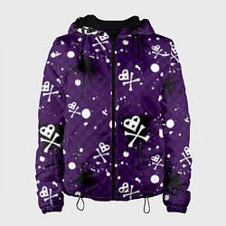 Куртка с капюшоном женская Эмо 2007 фиолетовый фон, цвет: 3D-черный