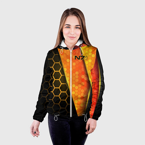 Женская куртка Mass Effect N7 / 3D-Белый – фото 4