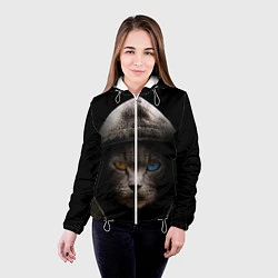 Куртка с капюшоном женская Уличный кот, цвет: 3D-белый — фото 2