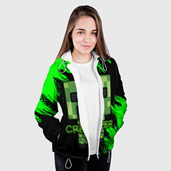Куртка с капюшоном женская MINECRAFT CREEPER, цвет: 3D-белый — фото 2