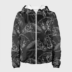 Куртка с капюшоном женская Кони, цвет: 3D-белый