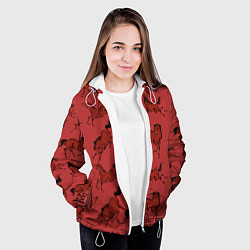Куртка с капюшоном женская Красные кони, цвет: 3D-белый — фото 2