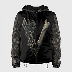 Куртка с капюшоном женская Vikings bones logo, цвет: 3D-черный