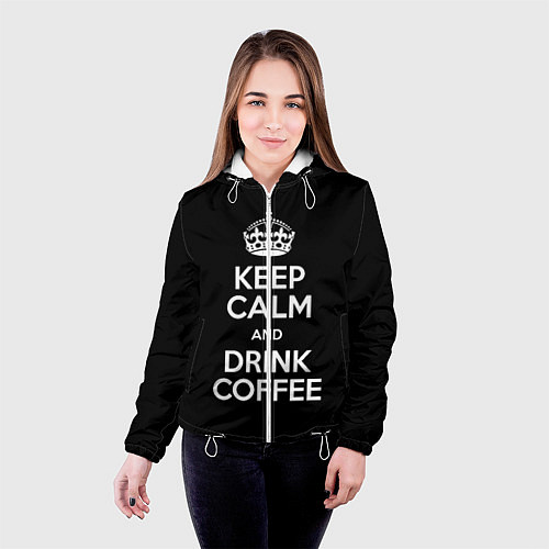 Женская куртка Пей кофе / 3D-Белый – фото 4