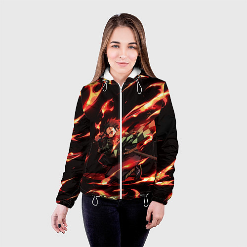 Женская куртка KIMETSU NO YAIBA / 3D-Белый – фото 4