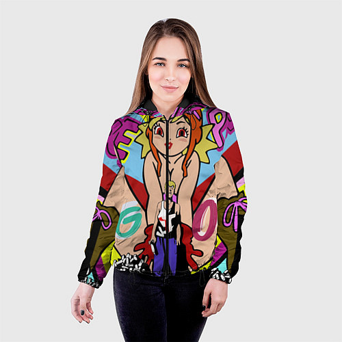 Женская куртка GTO Онидзука графити / 3D-Черный – фото 4