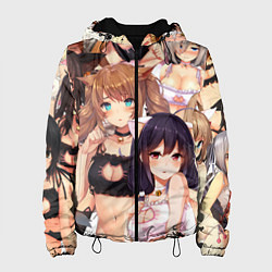 Куртка с капюшоном женская Ahegao, цвет: 3D-черный