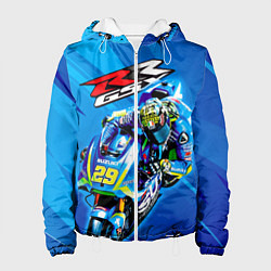 Куртка с капюшоном женская Suzuki MotoGP, цвет: 3D-белый