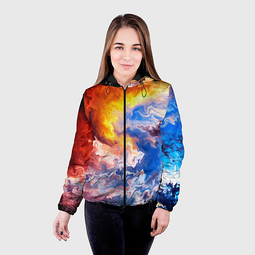 Женская куртка Краски / 3D-Черный – фото 4
