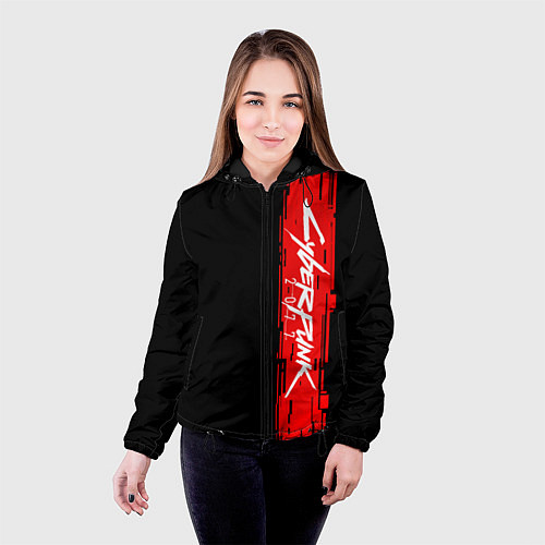 Женская куртка CYBERPUNK 2077 / 3D-Черный – фото 4
