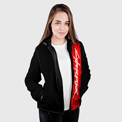 Куртка с капюшоном женская CYBERPUNK 2077, цвет: 3D-черный — фото 2
