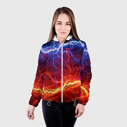 Куртка с капюшоном женская Лёд и огонь, цвет: 3D-белый — фото 2