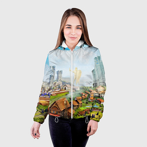 Женская куртка ГЕРОИ МЕЧА И МАГИИ / 3D-Белый – фото 4