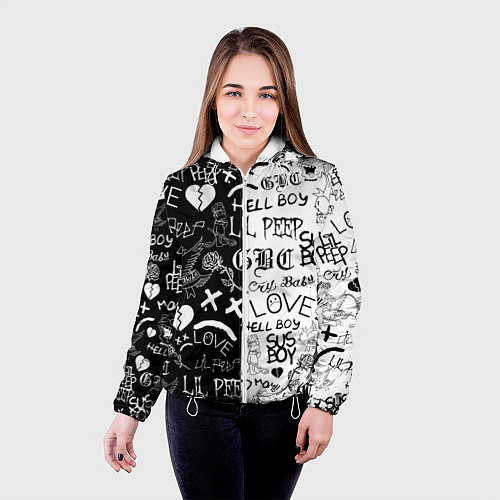Женская куртка LIL PEEP LOGOBOMBING / 3D-Белый – фото 4