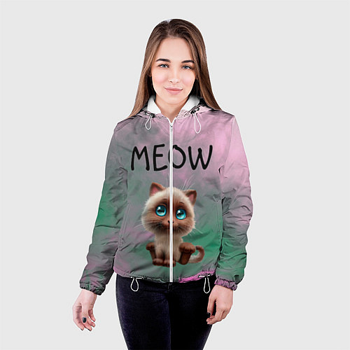 Женская куртка Кошечка / 3D-Белый – фото 4