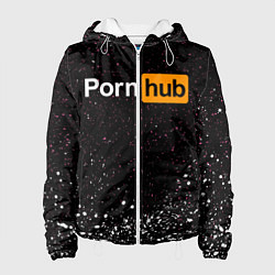 Куртка с капюшоном женская PornHub, цвет: 3D-белый