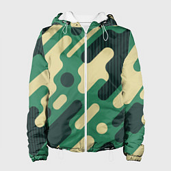 Куртка с капюшоном женская Военный камуфляж, цвет: 3D-белый