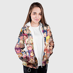 Куртка с капюшоном женская Ахегао, цвет: 3D-белый — фото 2