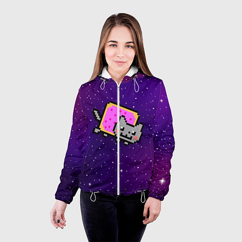 Женская куртка Nyan Cat / 3D-Белый – фото 4