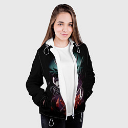 Куртка с капюшоном женская Hollow Knight, цвет: 3D-белый — фото 2