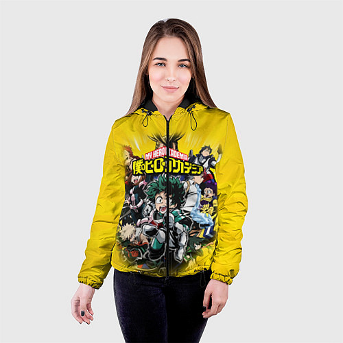 Женская куртка MY HERO ACADEMIA группа героев / 3D-Черный – фото 4