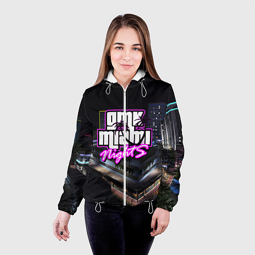 Женская куртка GTA VI: MIAMI NIGHTS / 3D-Белый – фото 4