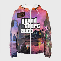Куртка с капюшоном женская GTA VI, цвет: 3D-белый